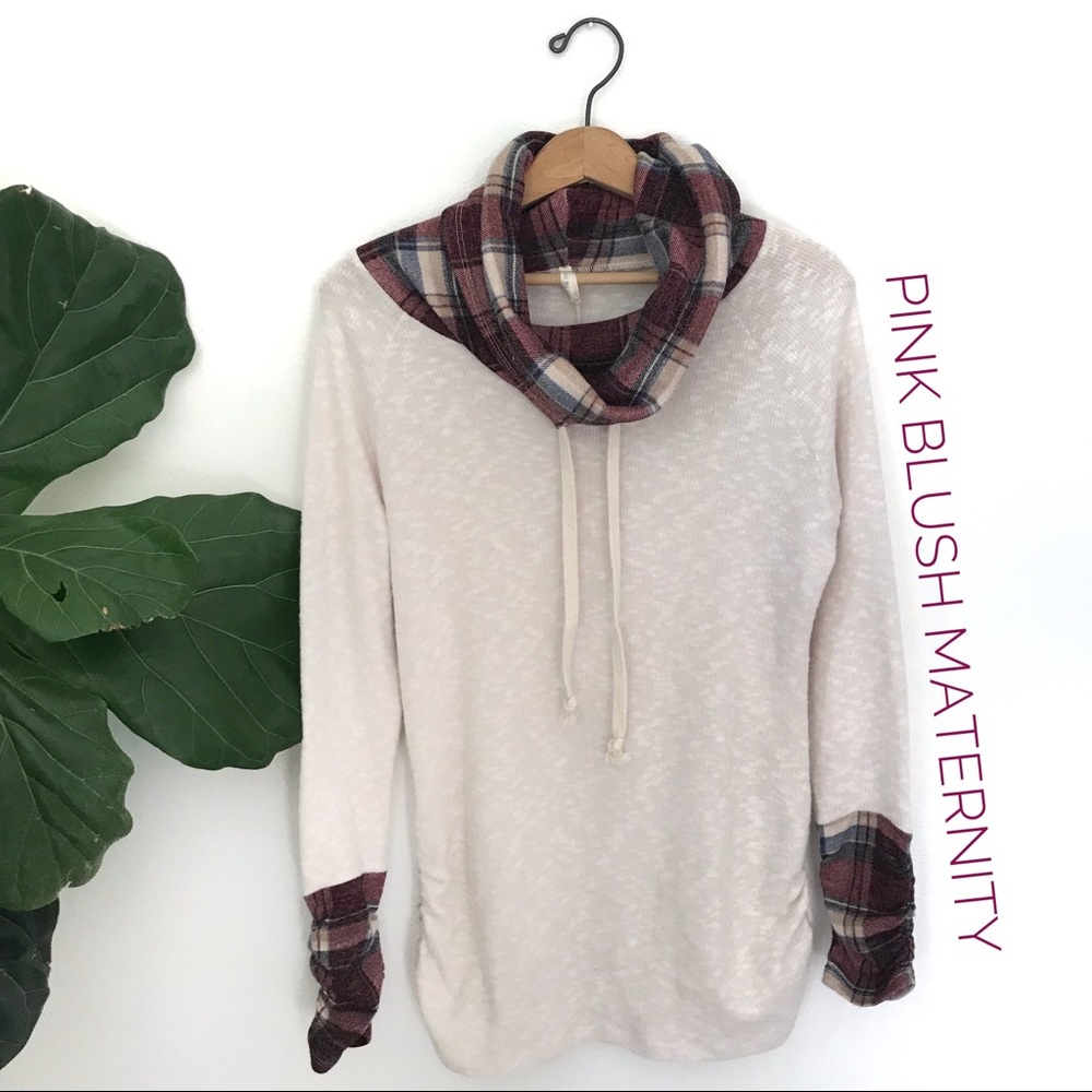 Pinkblush Maternity Plaid Sweatshirt Tunic